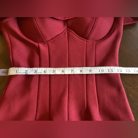 WN SZ M RED BODY CON MAXI DRESS - Picture 11 of 15